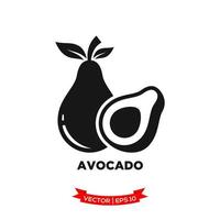 avocado illustration icon vector logo template in treny flat design