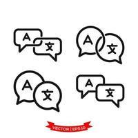 translate icon in trendy flat style, lenguage translation sign icon vector