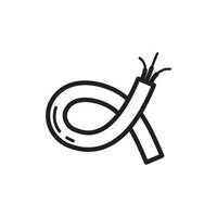 electric cable icon in trendy flat style, wire icon vector