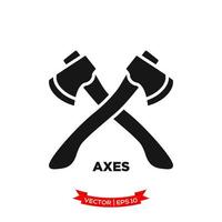 axe icon vector logo template in treny flat design