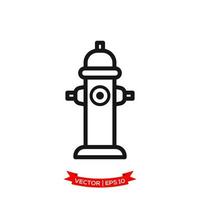 fire hydrant icon in trendy flat design vector