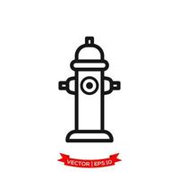 fire hydrant icon in trendy flat design vector