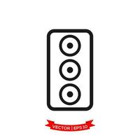 audio speaker icon in trendy flat design vector