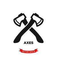 axe icon vector logo template in treny flat design