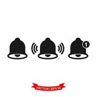 bell icon in trendy flat design, alarm icon vector