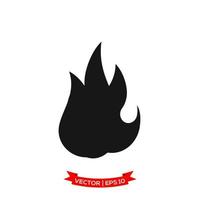 icono de llama en diseño plano de moda, icono de fuego vector