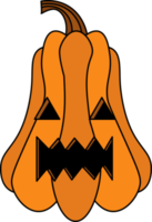 Halloween-Kürbis-Designillustration lokalisiert auf transparentem Hintergrund png