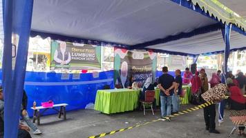 malang, indonesien - september 26, 2022. öst java mat ladugård program hölls på de dinoyo integrerad marknadsföra video