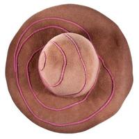 top view of brown broad-brim felt hat photo