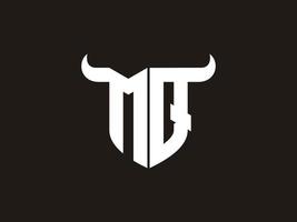 Initial MQ Bull Logo Design. vector