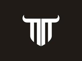 Initial NN Bull Logo Design. vector