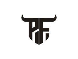 diseño inicial del logo del toro pf. vector