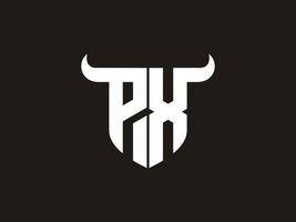 Initial PX Bull Logo Design. vector