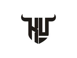 Initial KU Bull Logo Design. vector