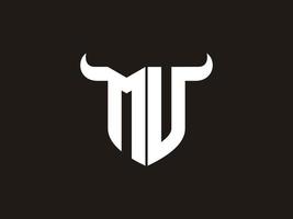 Initial MV Bull Logo Design. vector