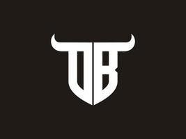 Initial OB Bull Logo Design. vector