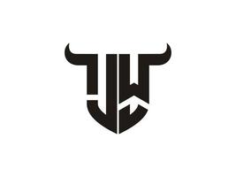 Initial JW Bull Logo Design. vector