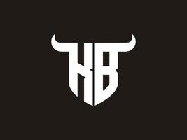 Initial KB Bull Logo Design. vector