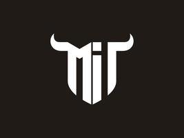 Initial MI Bull Logo Design. vector