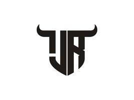 Initial JR Bull Logo Design. vector