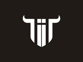 Initial II Bull Logo Design. vector