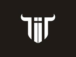 Initial II Bull Logo Design. vector