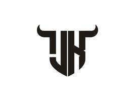 diseño inicial del logotipo del toro jk. vector