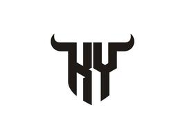 Initial KY Bull Logo Design. vector