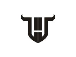 Initial LJ Bull Logo Design. vector