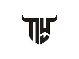 Initial NW Bull Logo Design. vector