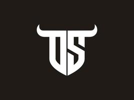 diseño inicial del logo del toro os. vector