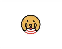 cute dog head logo vector