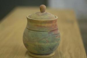 Wooden casket. Spice jar. photo