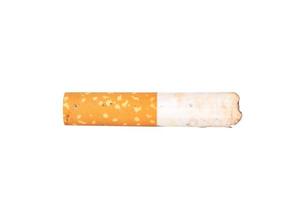 cigarette butts isolated on white background photo