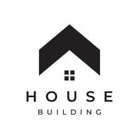 A creative logo design for a monogram or geometric house or residential building in a flat and linear style. Logo for property, building construction, architecture, and business. vector