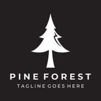 Creative abstract pine tree and pine forest Logo template design isolated background.Logos for badges,business,christmas,brands and natural products. vector