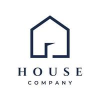 A creative logo design for a monogram or geometric house or residential building in a flat and linear style. Logo for property, building construction, architecture, and business. vector