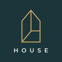 A creative logo design for a monogram or geometric house or residential building in a flat and linear style. Logo for property, building construction, architecture, and business. vector