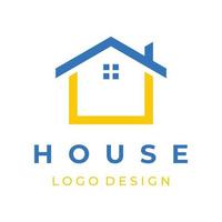 A creative logo design for a monogram or geometric house or residential building in a flat and linear style. Logo for property, building construction, architecture, and business. vector