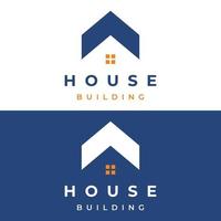 A creative logo design for a monogram or geometric house or residential building in a flat and linear style. Logo for property, building construction, architecture, and business. vector