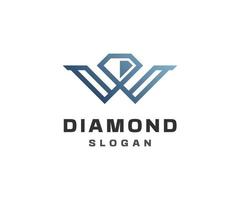 logotipo de la letra w diamante vector