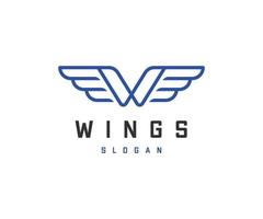 Wings W Letter Logo vector