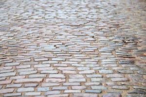 Paving stones at city street photo