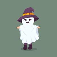 ilustración de diseño de personaje de disfraz de halloween fantasma vector