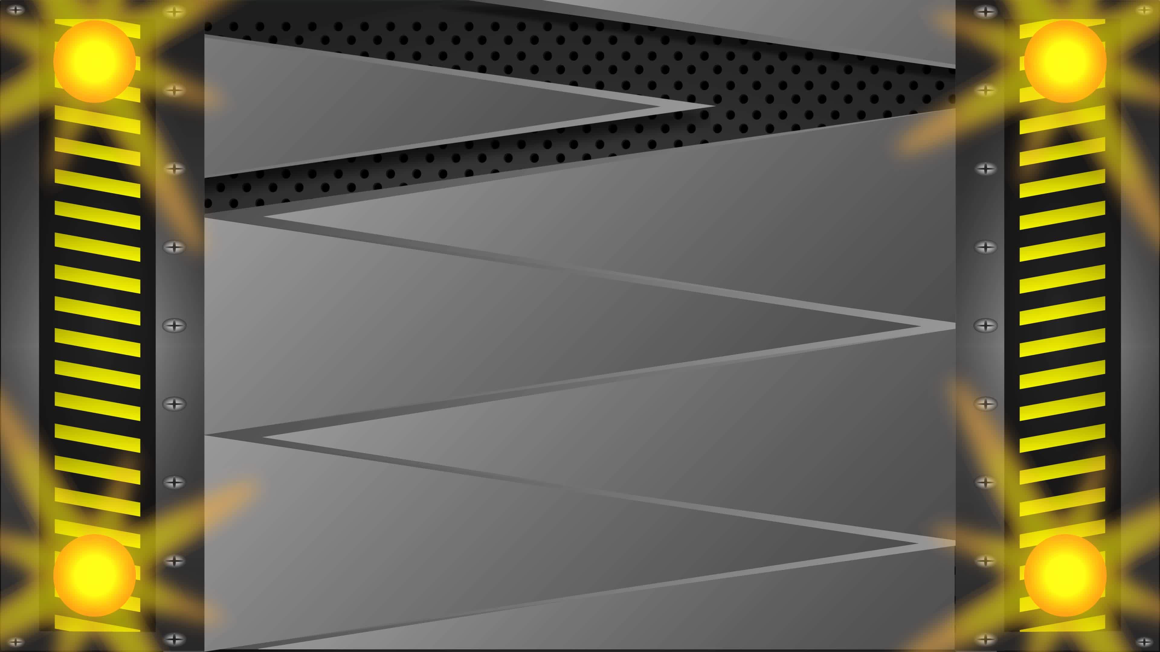 gate opening and closing motion animation, warning background