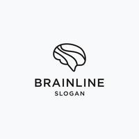 brain outline line art monoline logo vector icon