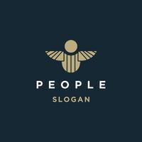 Creative people logo design template vector