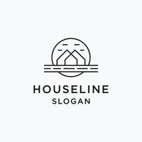 logotipo de la casa símbolo de la casa estilo lineal geométrico aislado vector