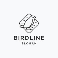 Bird Logo design with Line Art On White Backround vector