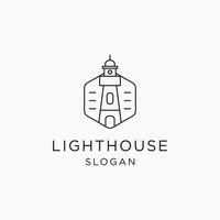 Light house logo icon flat design template vector